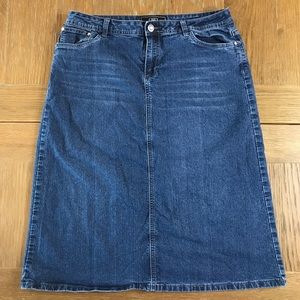 Cato a-line Jean skirt with rhinestone pockets